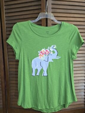 crown & ivy Bright Green Tee with  Logo Print